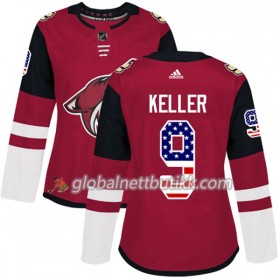 Arizona Coyotes Hockeydrakt Clayton Keller 9 2017-2018 USA Flag Fashion Svart Adidas Authentic - Dame